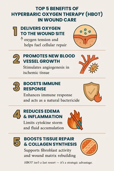 Top 5 Benefits of HBOT in Wound Care